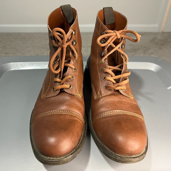 Will's Vegan Store Men's Vegan Leather Work Boots Chestnut/ Brown sz 9 - Picture 3 of 8